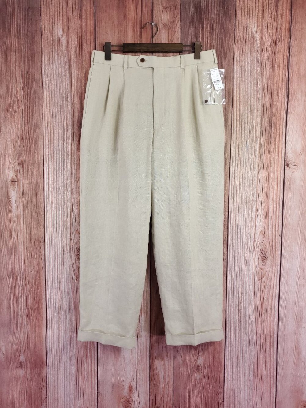*READ* NWT Brooks Brothers Irish Linen Pants Mens 34x29 (Tagged 34x34) Pleated